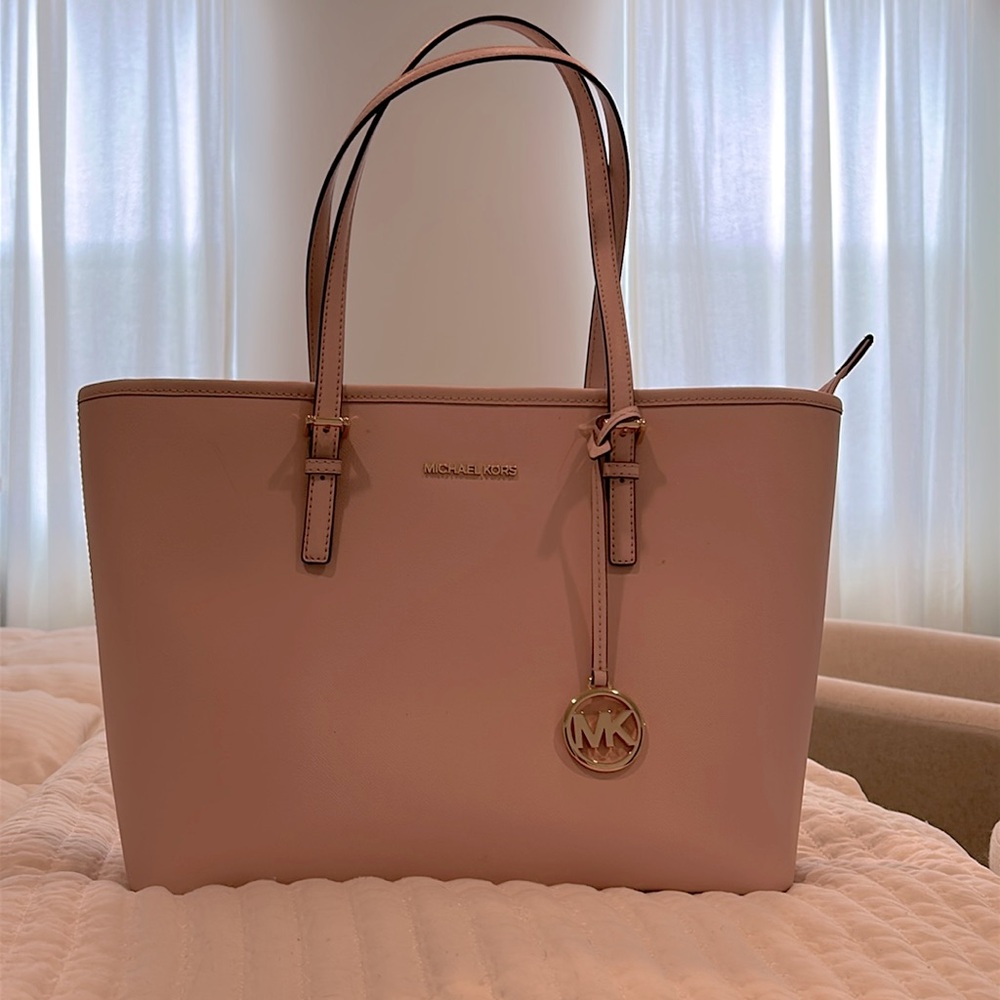 NWT Michael Kors Jet Set Travel Top Zip Tote | Powder Blush